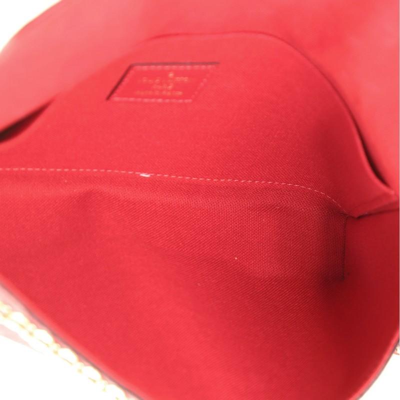Red Louis Vuitton Felicie Pochette Monogram Empreinte Leather
