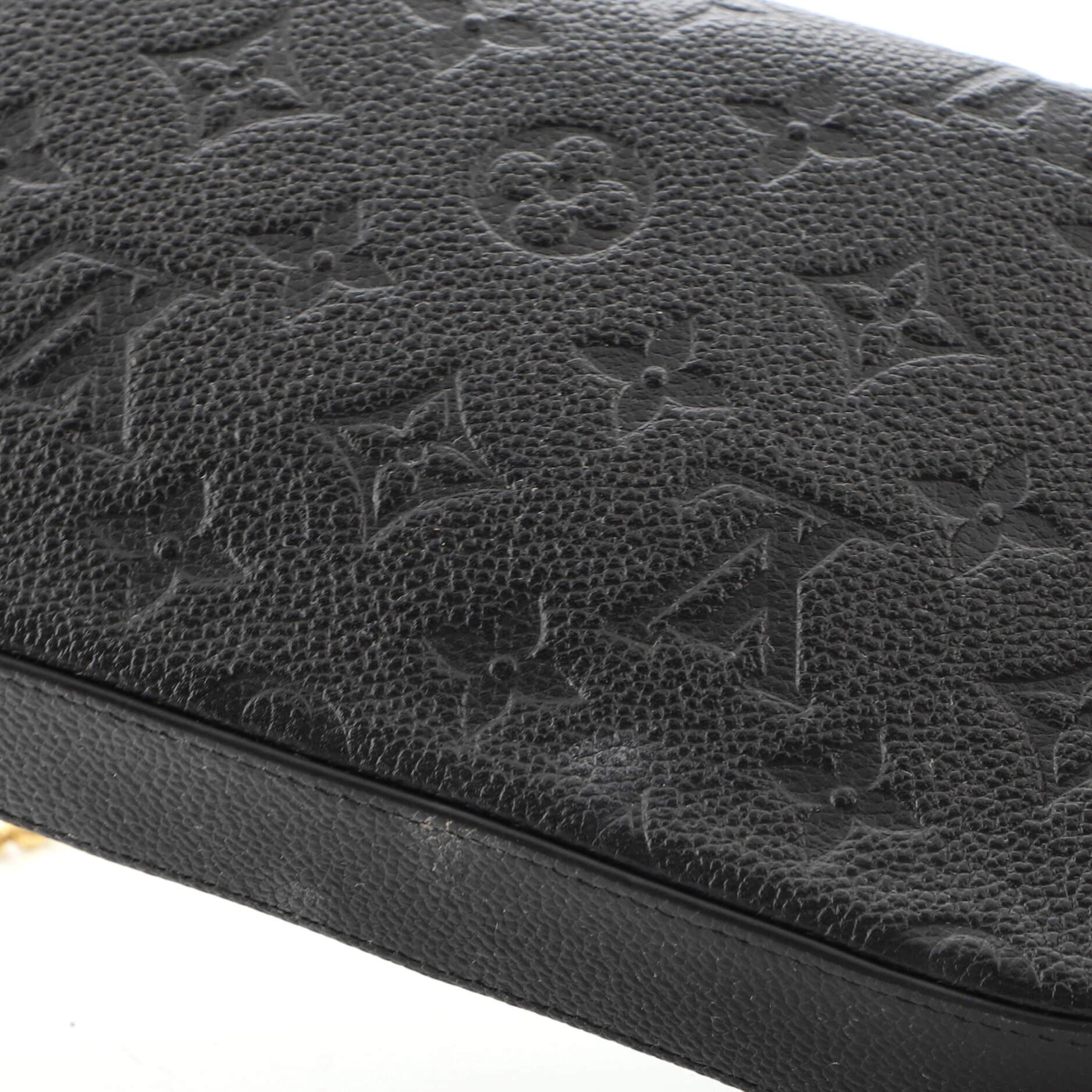 Black Louis Vuitton Felicie Pochette Monogram Empreinte Leather