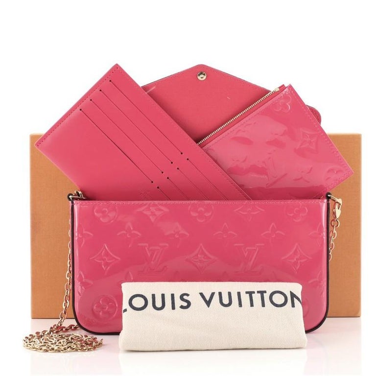 Louis Vuitton Felicie Pochette Monogram Vernis Leather Rose