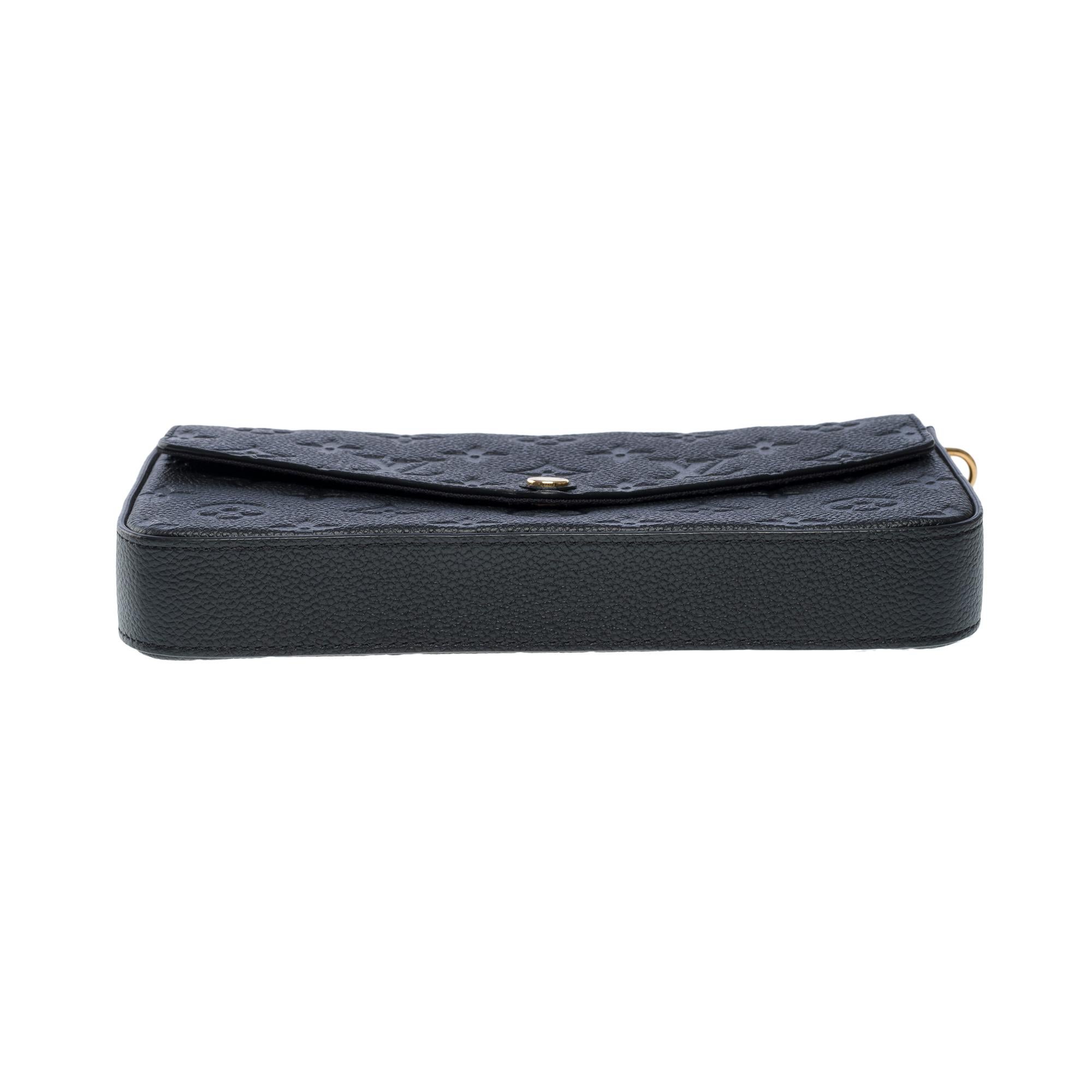 Louis Vuitton Felicie Pochette shoulder bag in black monogram leather, GHW For Sale 6