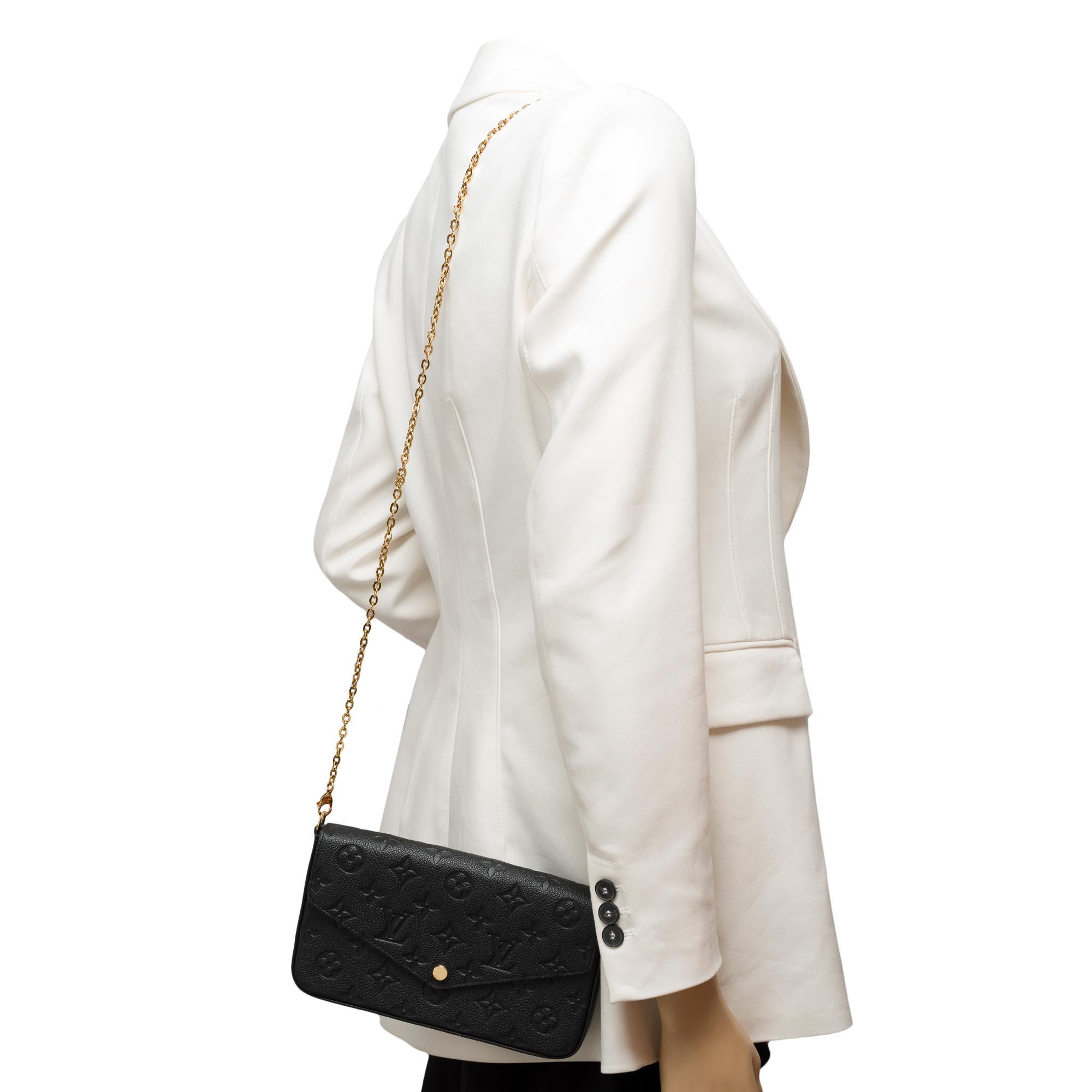 Louis Vuitton Felicie Pochette shoulder bag in black monogram leather, GHW For Sale 8