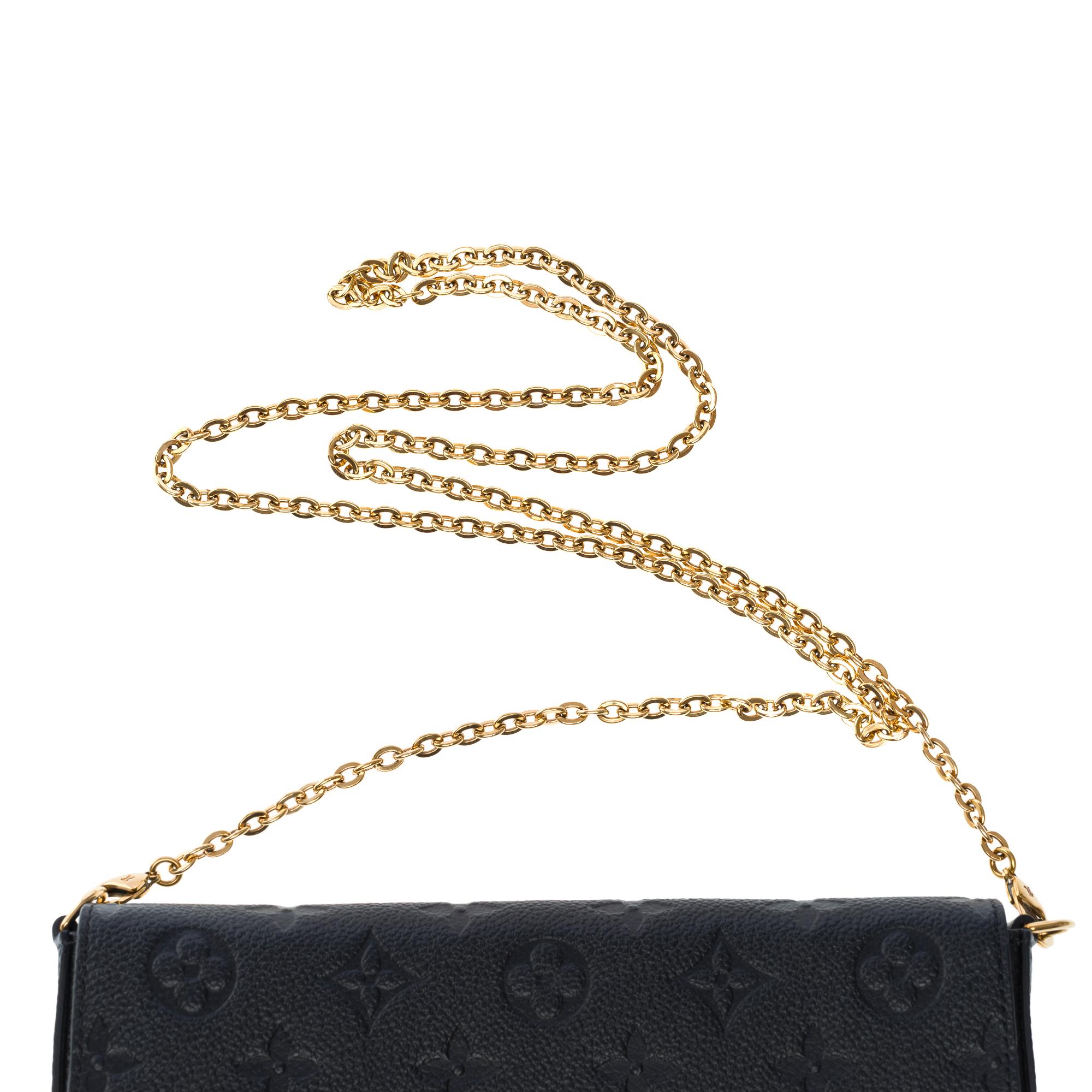 Louis Vuitton Felicie Pochette shoulder bag in black monogram leather, GHW For Sale 5