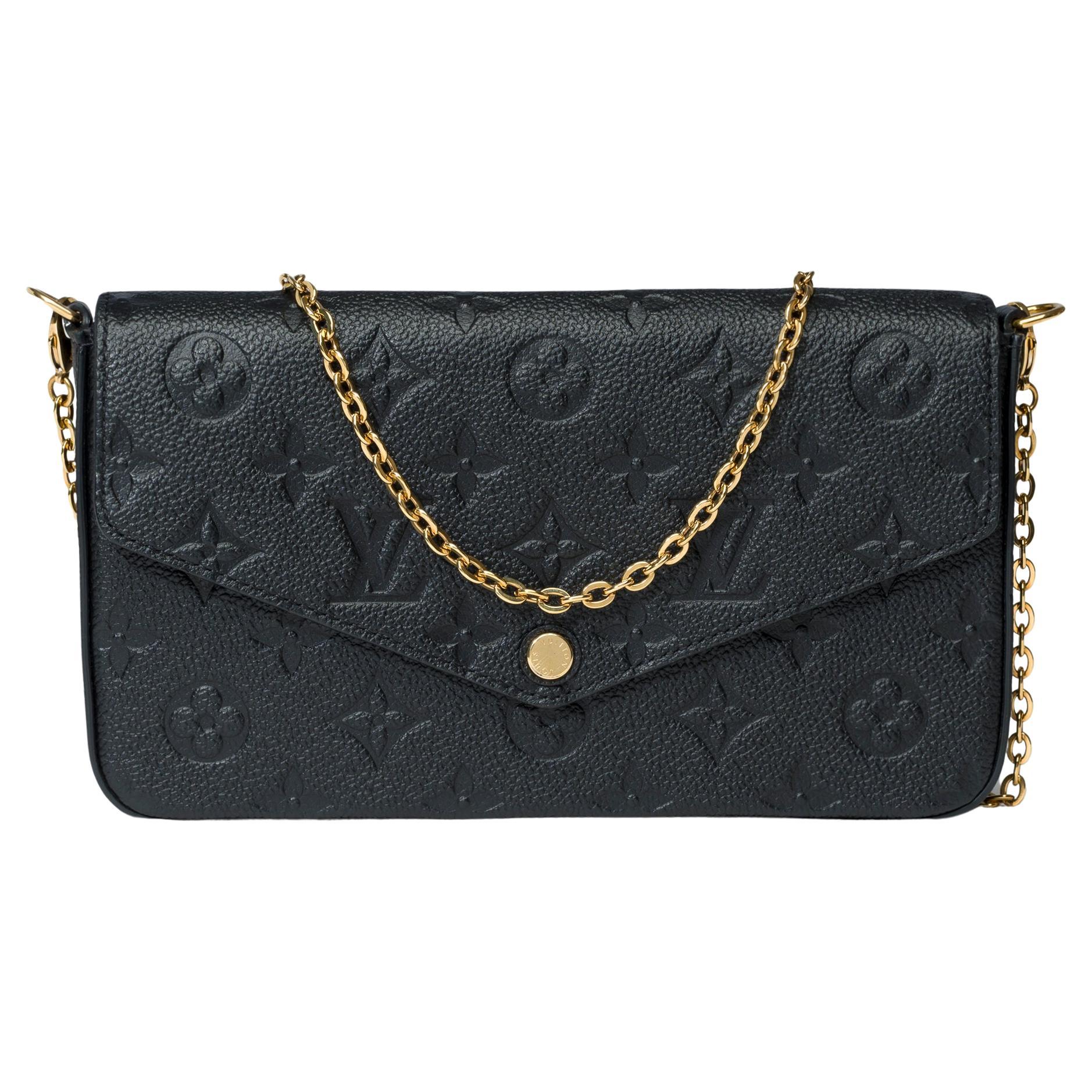Louis Vuitton Felicie Pochette shoulder bag in black monogram leather, GHW For Sale