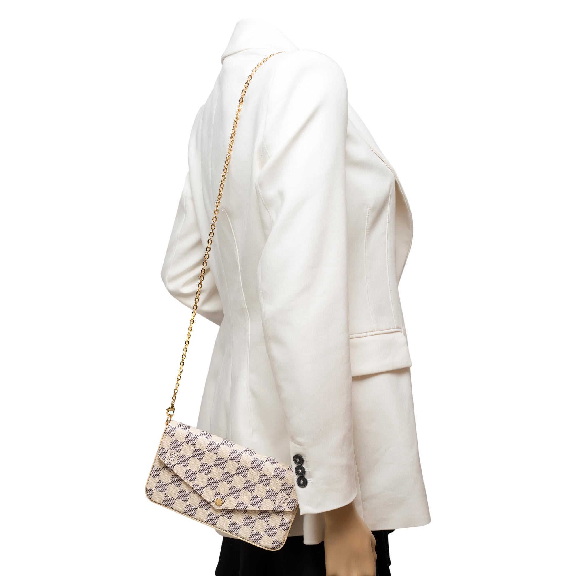 Louis Vuitton Felicie Pochette shoulder bag in Damier Azur Canvas, GHW 10