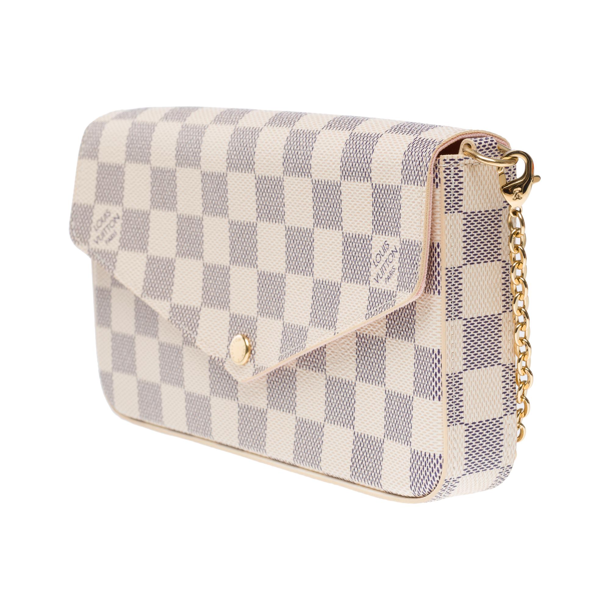 Louis Vuitton Felicie Pochette shoulder bag in Damier Azur Canvas, GHW 1