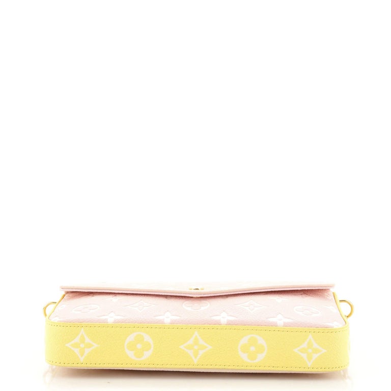 LOUIS VUITTON Empreinte Spring in the City Felicie Pochette Chain Wallet  Pink Beige Yellow 1005441