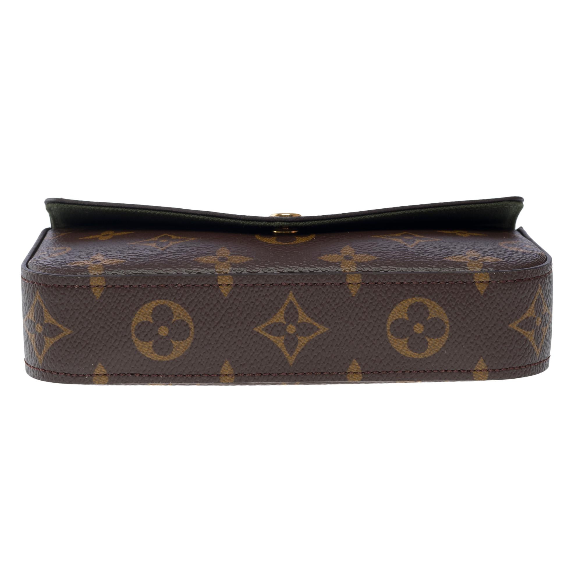 Louis Vuitton Felicie Pochette Strap & Go shoulder bag in Brown Canvas, GHW For Sale 7