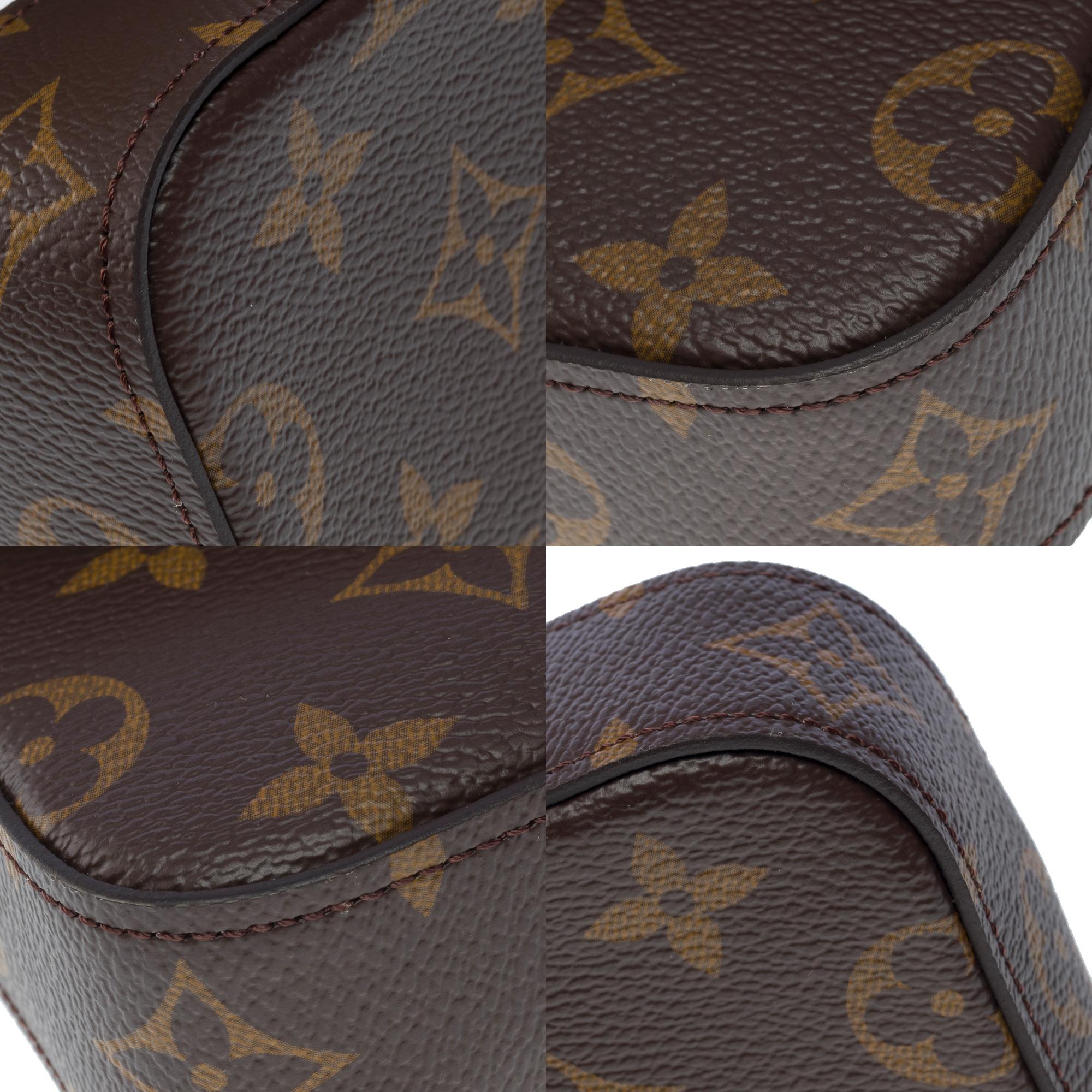 Louis Vuitton Felicie Pochette Strap & Go Umhängetasche aus braunem Segeltuch, GHW im Angebot 8