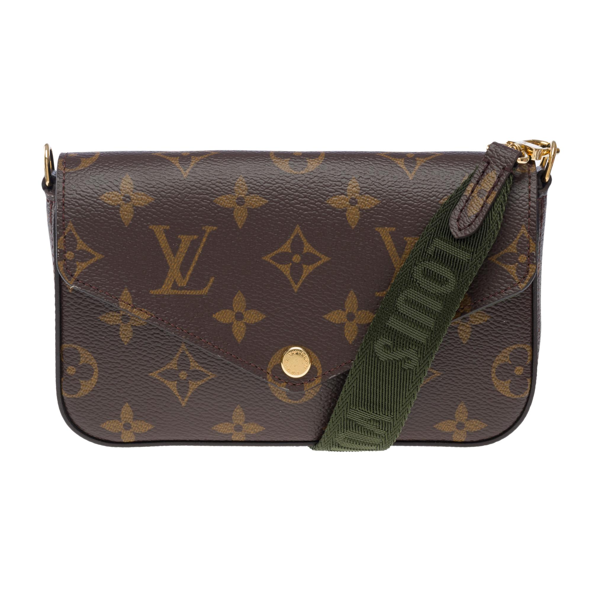 Louis Vuitton Felicie Pochette Strap & Go shoulder bag in Brown Canvas, GHW In New Condition For Sale In Paris, IDF