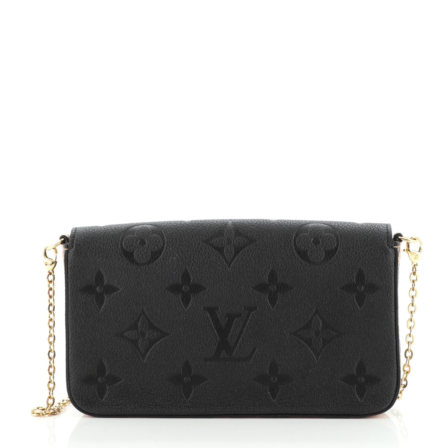 Black Louis Vuitton Felicie Pochette Wild at Heart Monogram Empreinte Giant