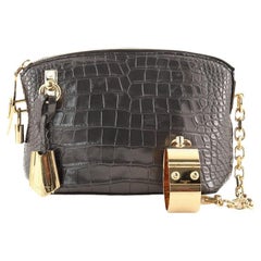 Louis Vuitton Fetish Lockit Cuff Clutch Crocodile