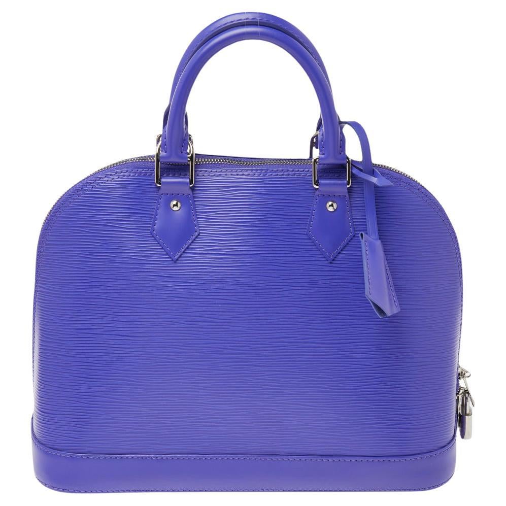 Louis Vuitton Marine Blue Patent Leather and Monogram Canvas Alma BB Bag at  1stDibs