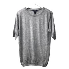 Louis Vuitton Fine Grey Cashmere Short Sleeve Sweater