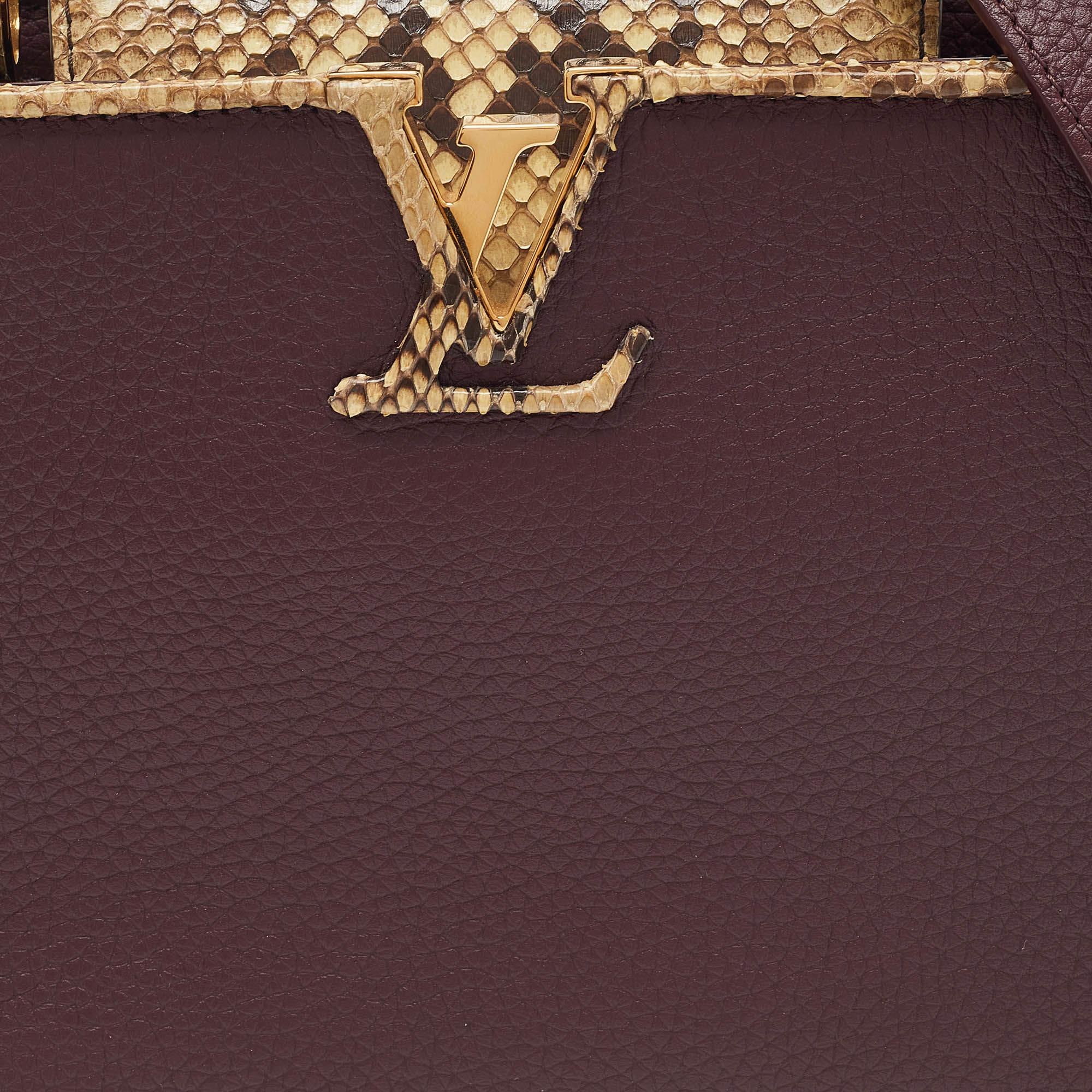 Louis Vuitton Flamme Taurillon Leather and Python Capucines BB Bag 6