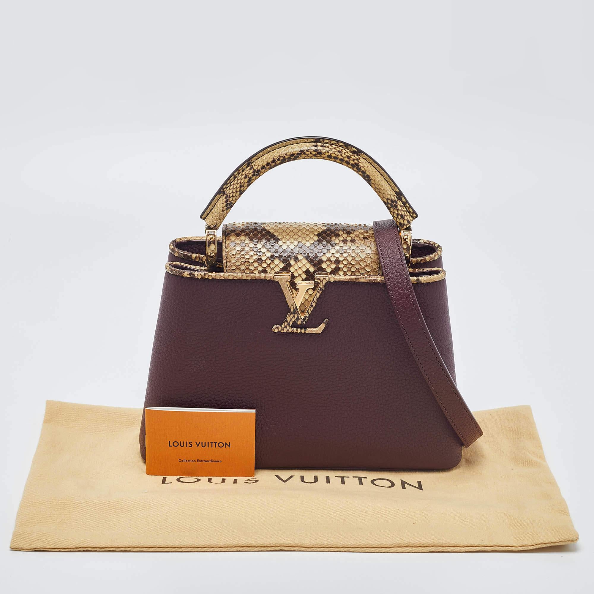 Louis Vuitton Flamme Taurillon Leather and Python Capucines BB Bag 8
