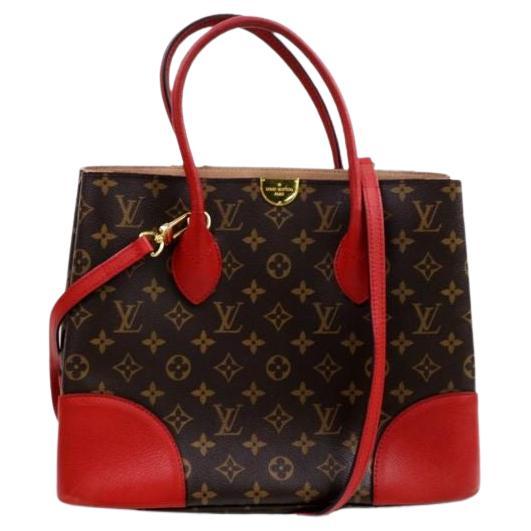 Louis Vuitton Flandrin 872340 Red Monogram 2way Brown Coated Canvas Tote