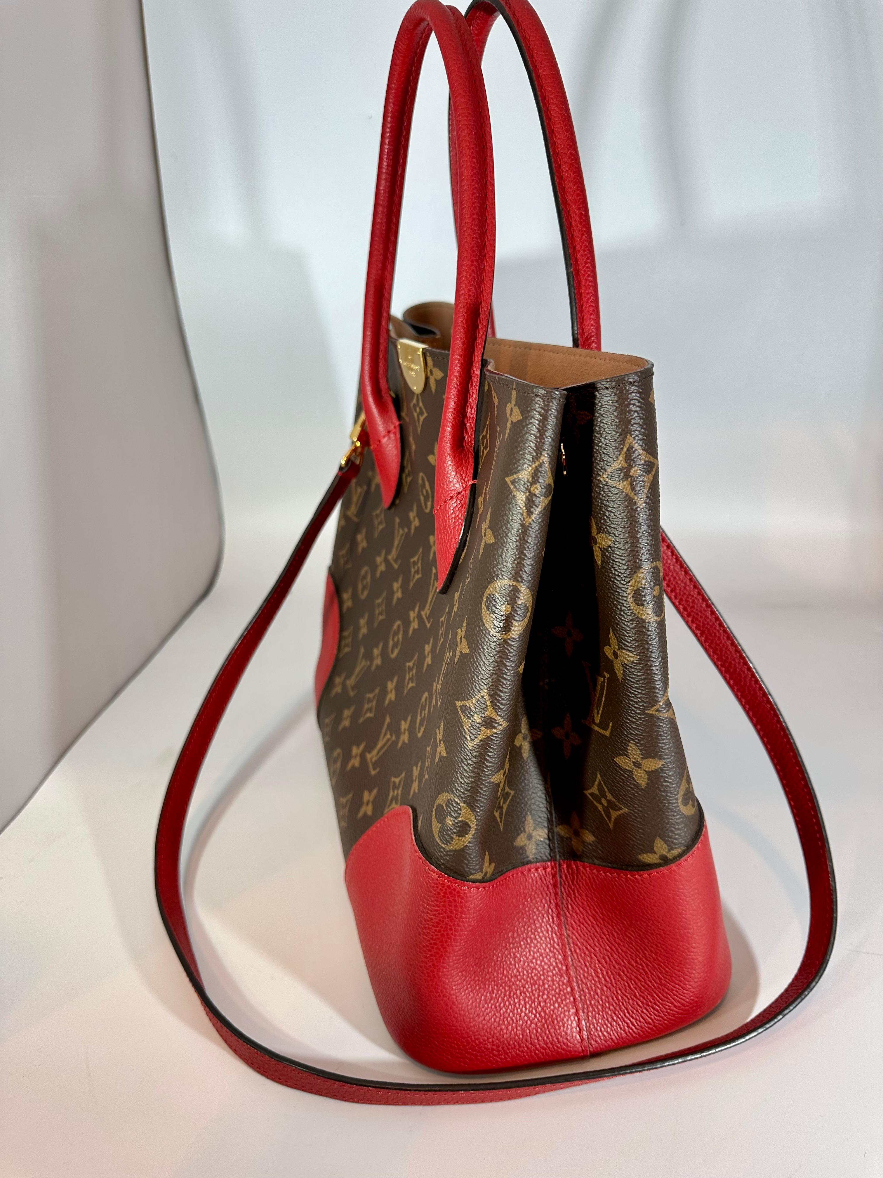 Louis Vuitton Flandrin Handbag Monogram Canvas and Leather Satchel Like New For Sale 8