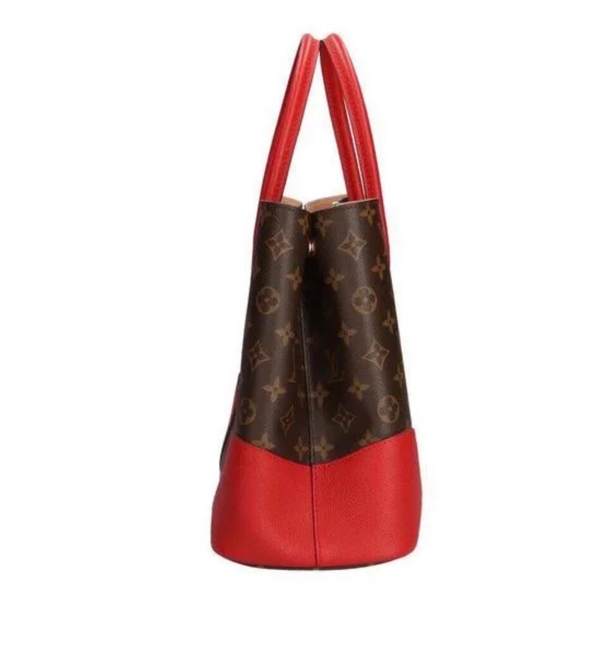 Louis Vuitton Flandrin Handbag Monogram Canvas and Leather Satchel Like New For Sale 4