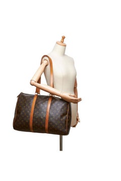 Louis Vuitton Flanerie Duffle Sac 45 Zip Tote 870247 Brown Canvas Travel Bag
