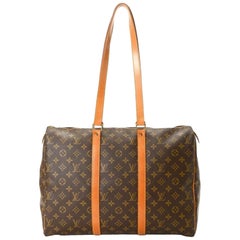 Louis Vuitton Flanerie Duffle Sac 45 Zip Tote 870247 Brown Canvas Travel Bag