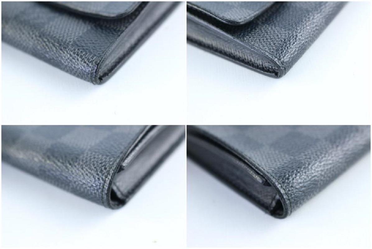 Louis Vuitton Flap Wallet 225063 Graphite Damier Canvas Clutch In Good Condition For Sale In Dix hills, NY