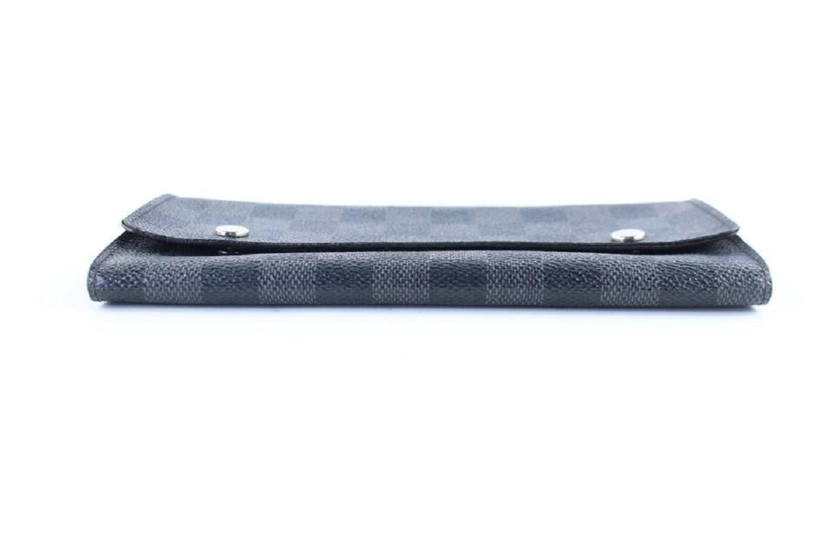 Louis Vuitton Flap Wallet 225063 Graphite Damier Canvas Clutch For Sale 2