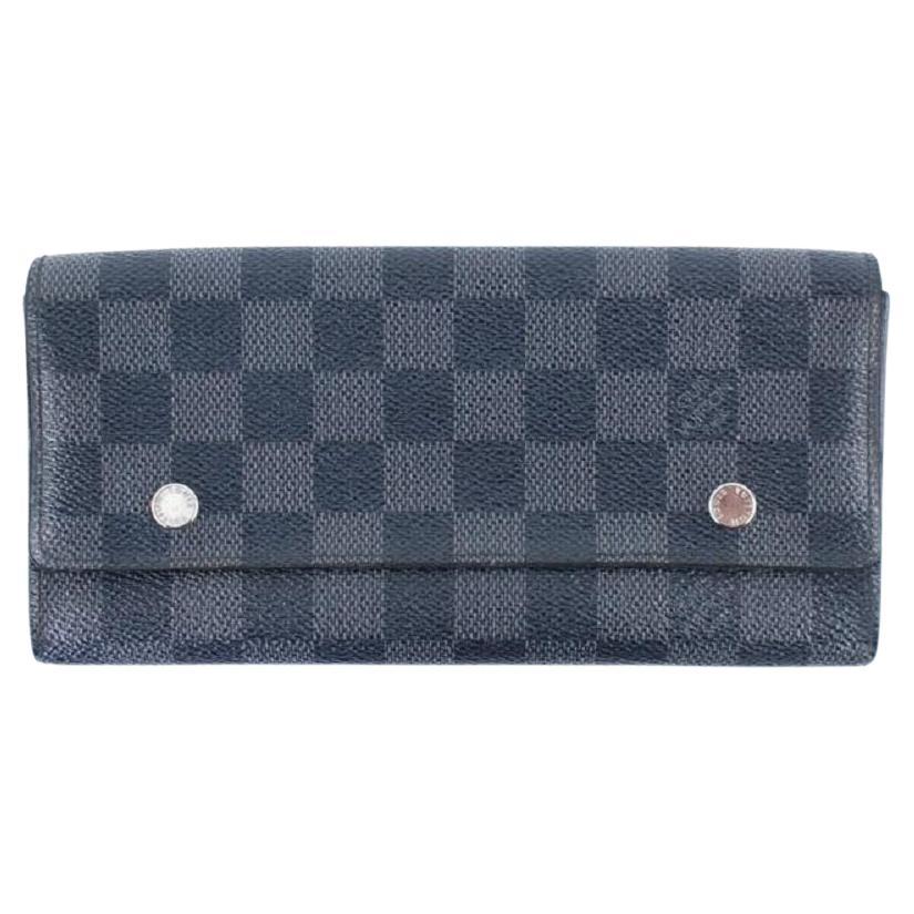 Louis Vuitton Flap Wallet 225063 Graphite Damier Canvas Clutch For Sale