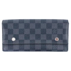 Used Louis Vuitton Flap Wallet 225063 Graphite Damier Canvas Clutch