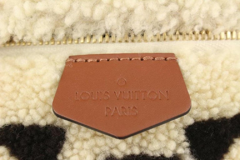 Louis Vuitton Monogram Teddy Fleece Bum Bag Waist Bag Leather Ladies Beige