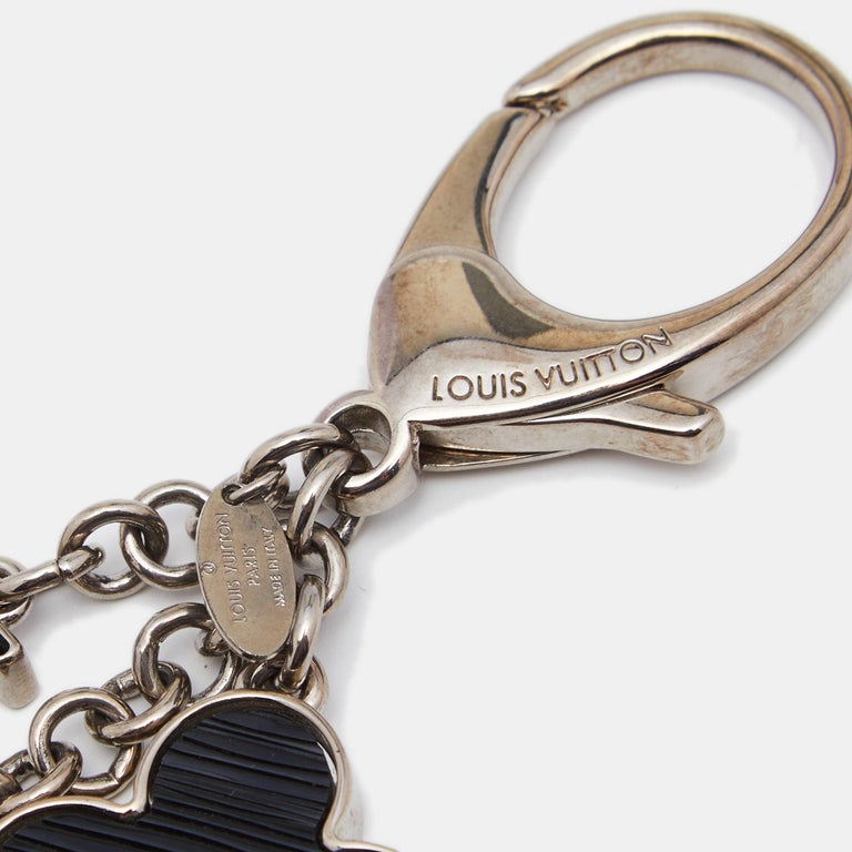 Louis Vuitton Fleur d'Epi Black x Silver Tone Key Chain / Bag