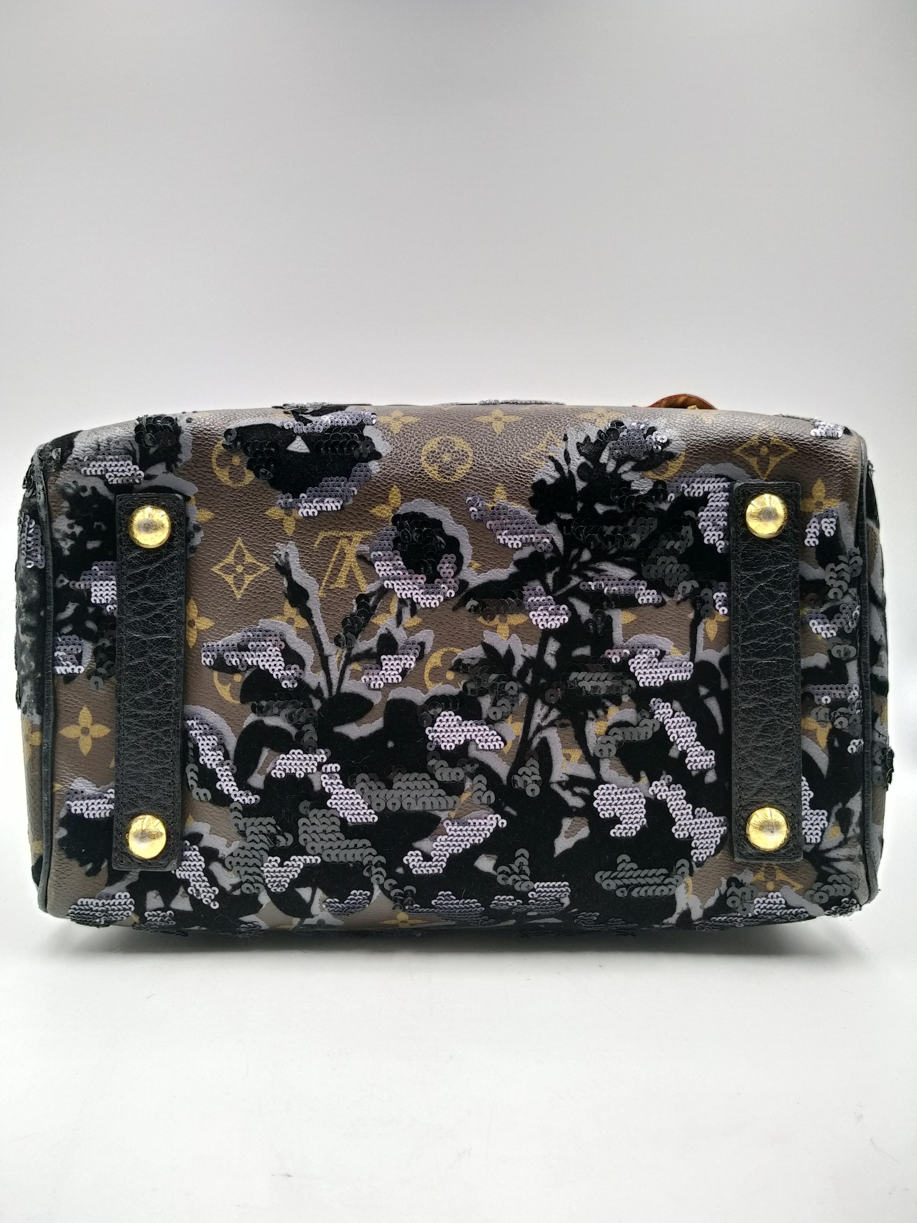Louis Vuitton Fleur De Jais Sequin Speedy 30 Bag For Sale 2