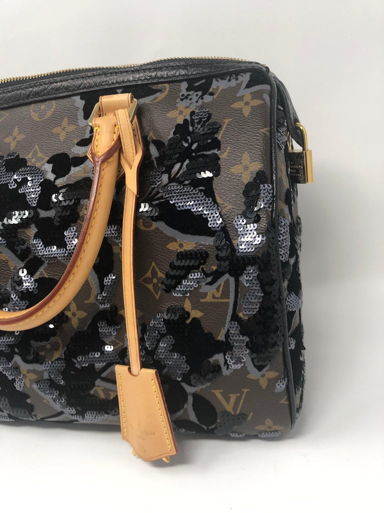 Louis+Vuitton+Speedy+Duffle+30+Black+Brown+Gold+Canvas+Leather+Monogram+ Sequins for sale online