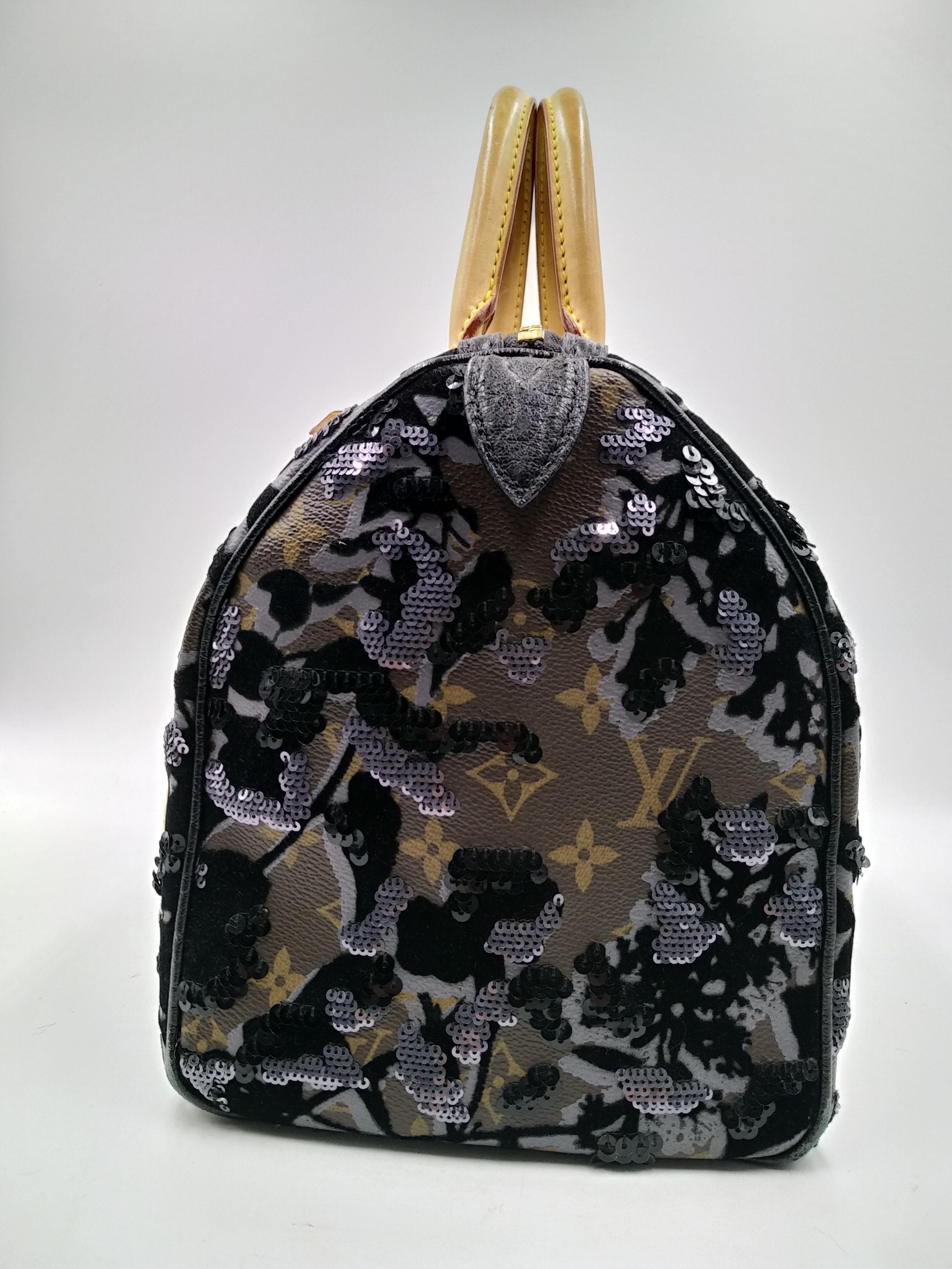 Louis Vuitton Fleur De Jais Sequin Speedy 30 Bag For Sale at 1stDibs ...