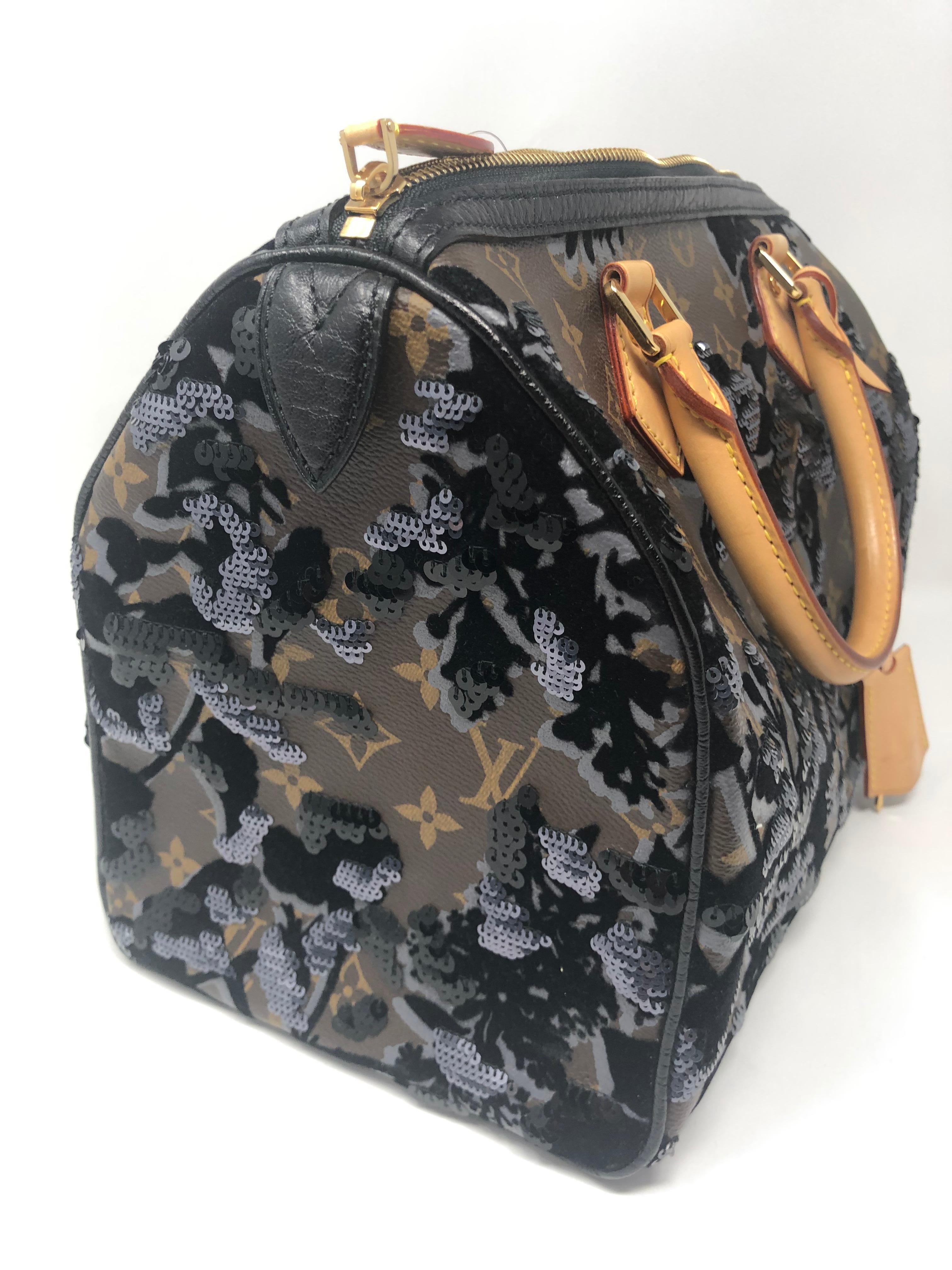 Women's or Men's Louis Vuitton Fleur De Jais Sequin Speedy 30 Bag