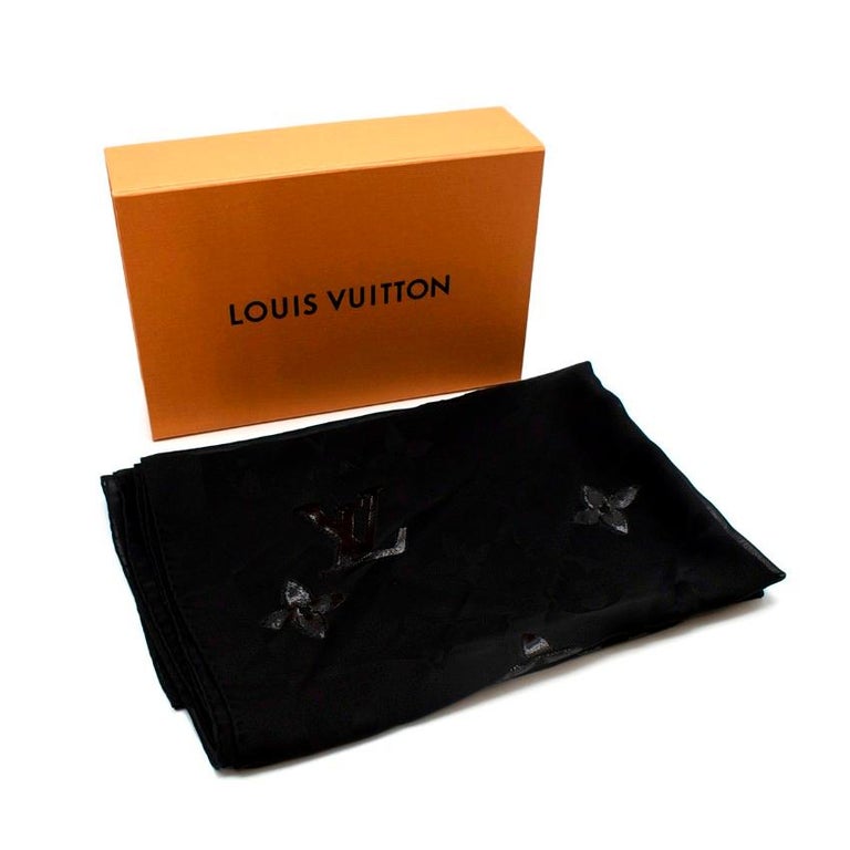 Louis Vuitton Fleur de Monogram Lurex Sheer Thread Silk Scarf at 1stDibs