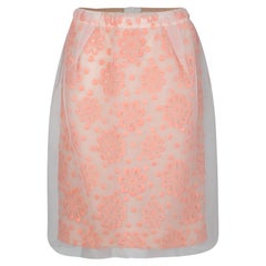 Louis Vuitton Floral Embroidered Detail Textured Skirt M