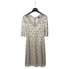 Louis Vuitton Vestido de encaje con estampado floral Sz.36