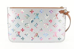 Louis Vuitton Floral Silver Multicolor Monogram Garden Neverfull Pochette 56lv84