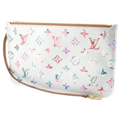 Louis Vuitton Floral Silver Multicolor Monogram Garden Neverfull Pochette 56lv84