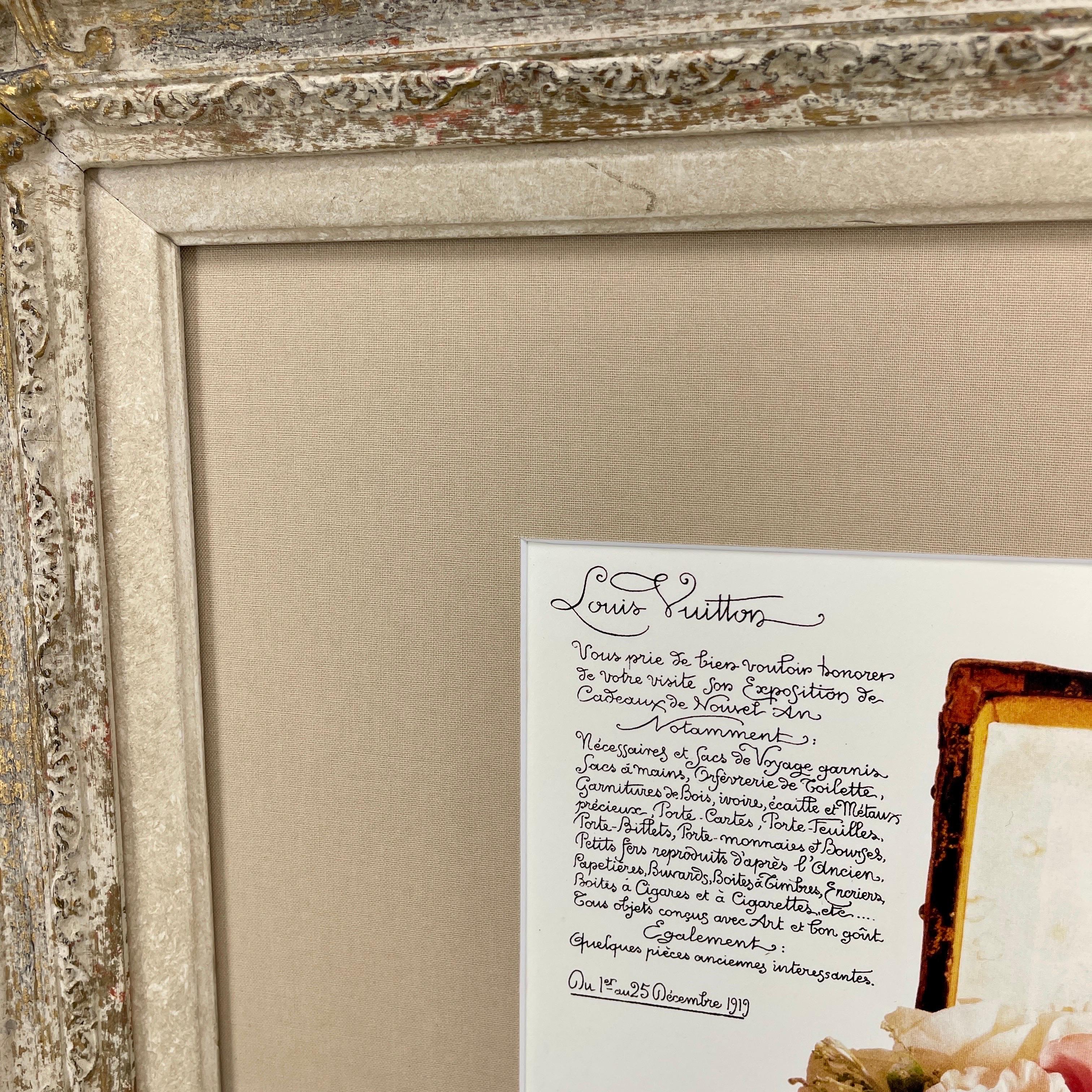 Valise à fleurs Louis Vuitton imprimée d'art français dans un cadre vintage en vente 5