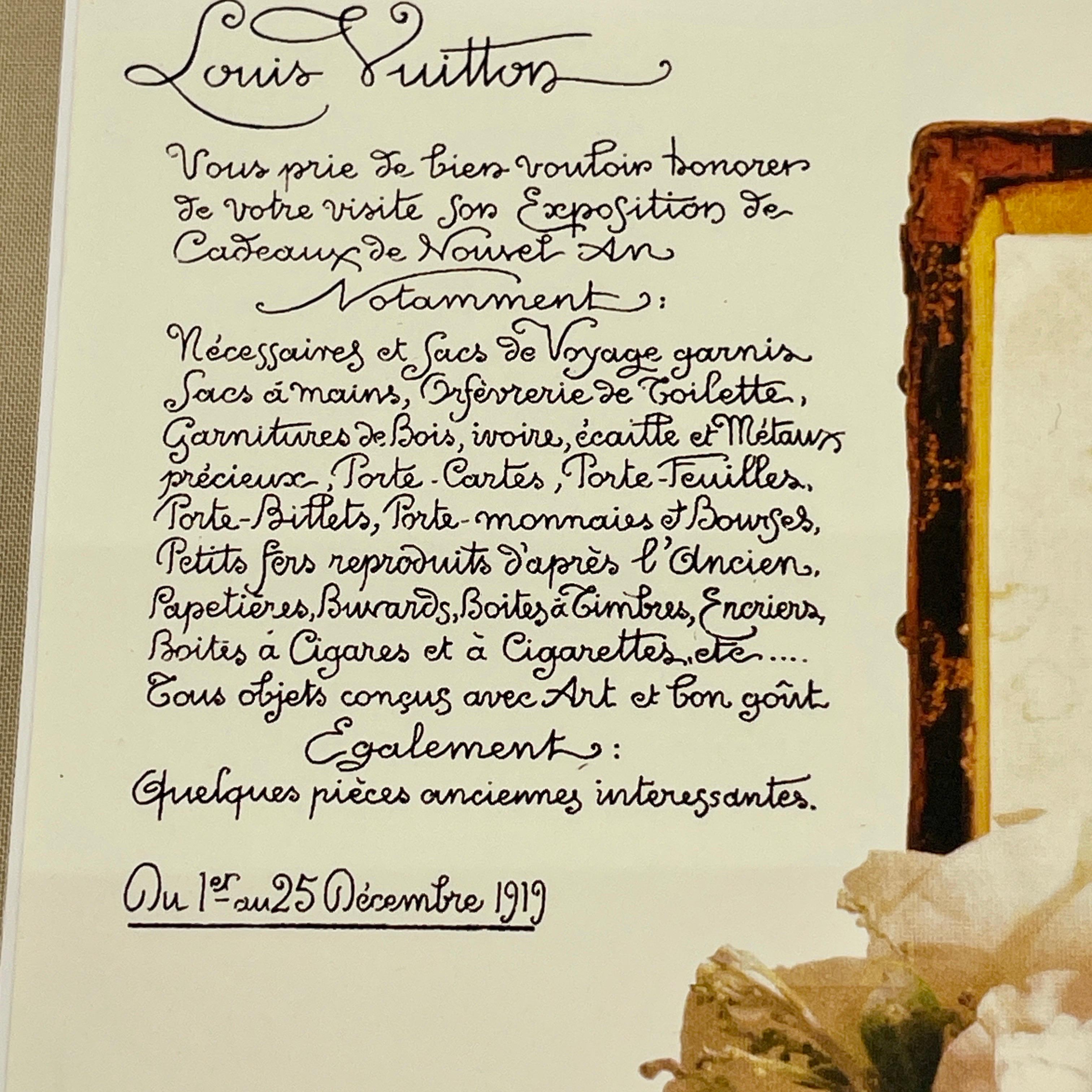 Valise à fleurs Louis Vuitton imprimée d'art français dans un cadre vintage en vente 9