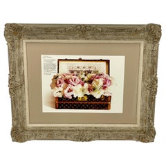 Louis Vuitton Floral Suitcase French Art Print in Vintage Frame