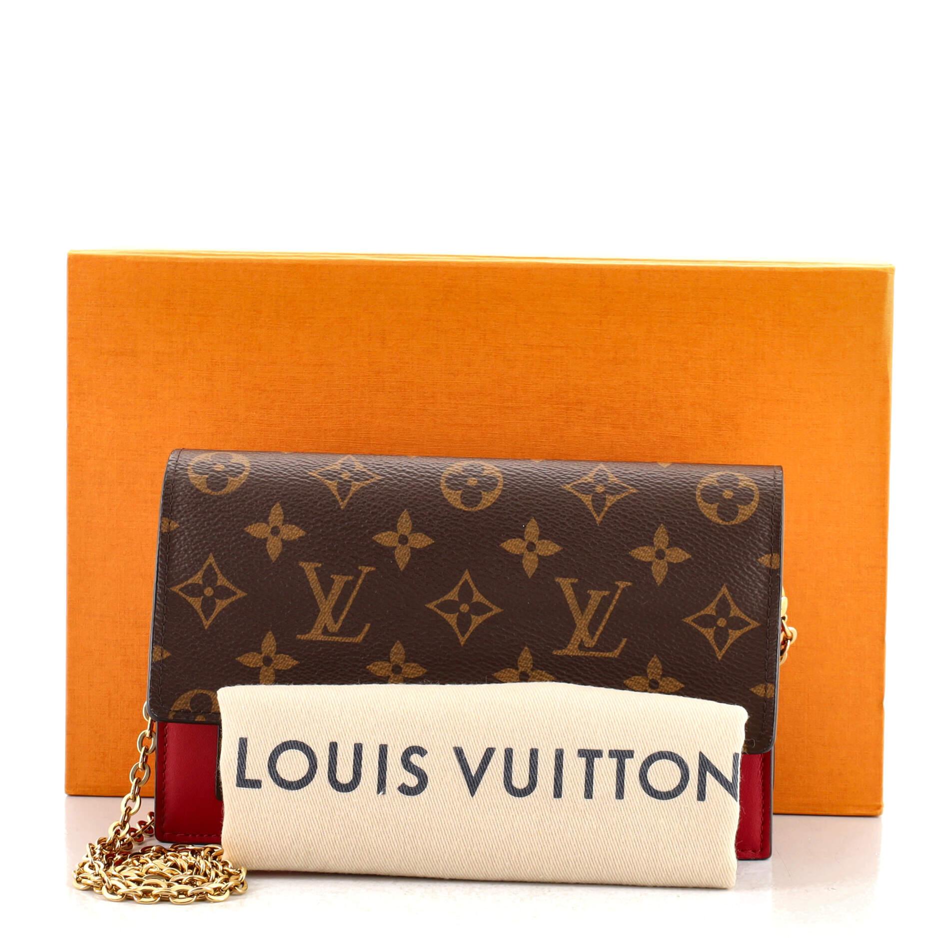 Louis Vuitton Fuchsia Monogram Canvas Flore Wallet on Chain at 1stDibs