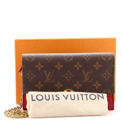 Portemonnaie von Louis Vuitton mit Blumenkette aus Segeltuch mit Monogramm
