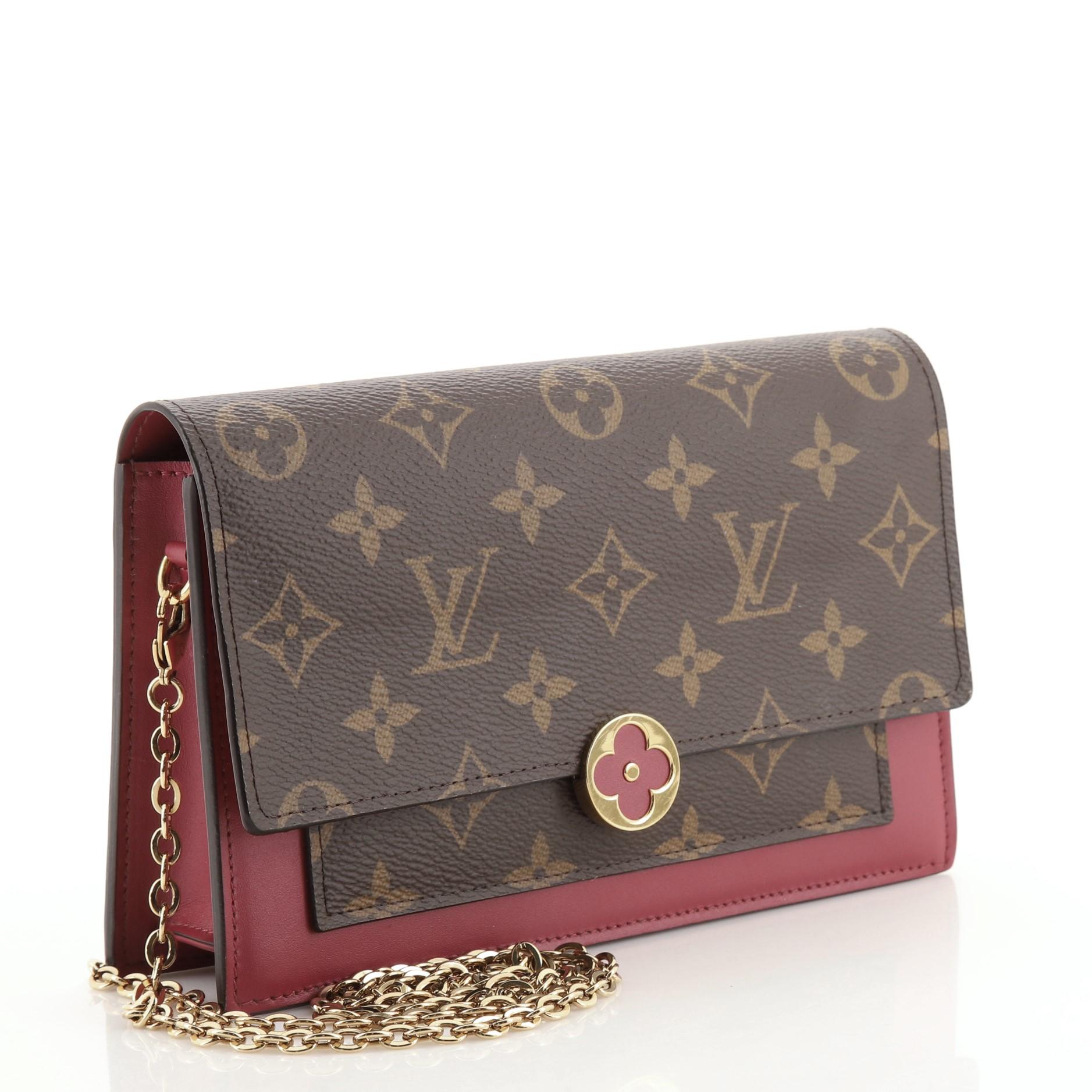 Portemonnaie von Louis Vuitton mit Blumenkette aus Segeltuch mit Monogramm (Schwarz)