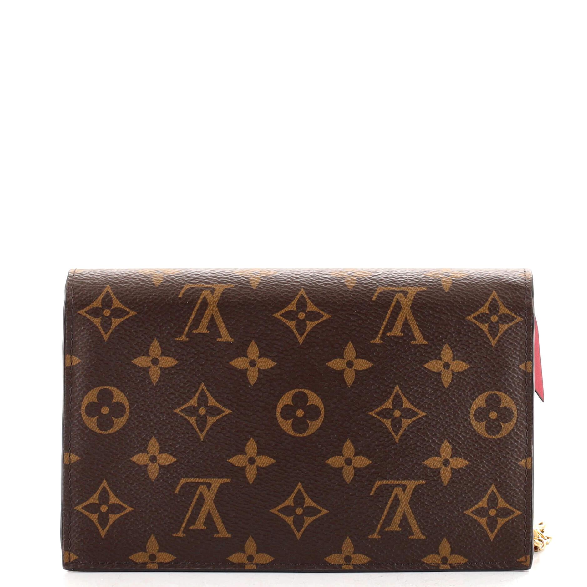 Brown Louis Vuitton Flore Chain Wallet Monogram Canvas