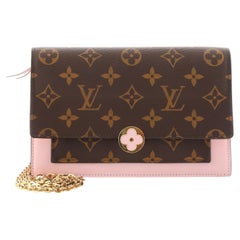 Louis Vuitton - Portefeuille à chaîne à fleurs en toile Monogram