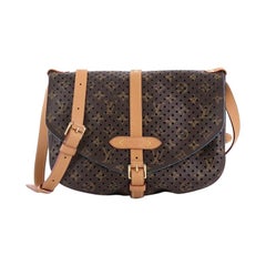 Louis Vuitton Flore Saumur Handbag Perforated Monogram Canvas