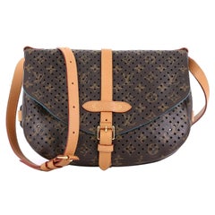 Louis Vuitton Flore Saumur Handbag Perforated Monogram Canvas