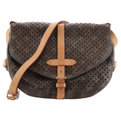 Louis Vuitton Flore Saumur Handbag Perforated Monogram Canvas